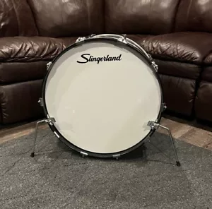 Vintage Slingerland 22x14 Bass Drum 1970s - Black Chrome 3 ply - Picture 1 of 10