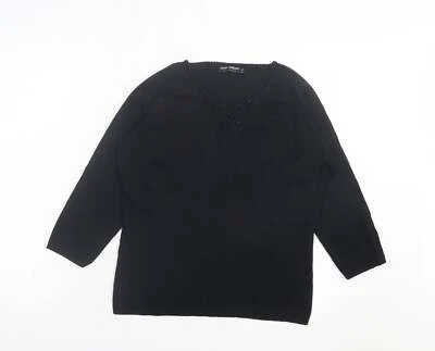 Camiseta básica viscosa negra para mujer Debbie Morgan talla M cuello en V Foto 1 de 4