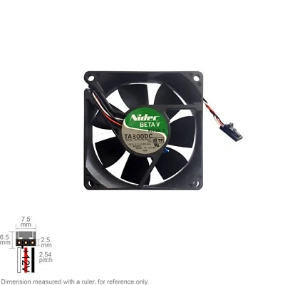 Fan Muffin Cooling DC 12V DC12V 12VDC  80mm 80x80x25 Nidec TA300DC M33406-68G1 - Image 1 of 3