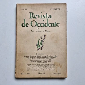Revista De Occidente N° XXXVI Schaeffer, Machado, Guillén, Werth, etc. (1926) - Imagen 1 de 4