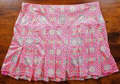 Falda Lucky in Love XL Aruba Plisada Skort Tenis Pickleball Rosa Geométrica  Foto 1 de 4