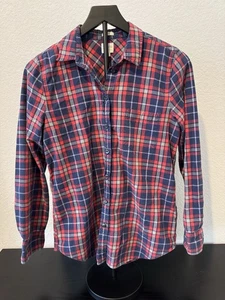 J.Crew Boy Fit blau rot weiß kariertes leichtes Flanellhemd - Damen Small - Bild 1 von 5