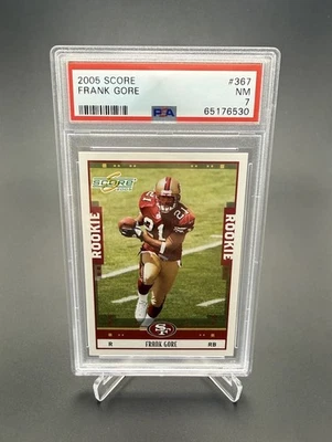 Frank Gore Rookie PSA 7 2005 Donruss Playoff Score ScoreCard SP #367 - Image 1 of 2