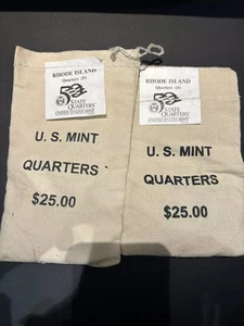 1998- P.D. State Quarters Rhode Island $25 U.S. Mint Sewn Bags - Picture 1 of 1