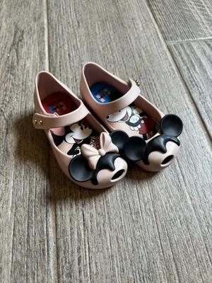 Mini Melissa Minnie & Mickey Mary Jane Rubber Shoes Girls Size 6 - Image 1 of 4