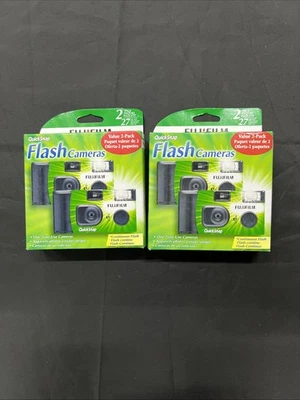 4X Fujifilm QuickSnap Flash Cameras TWIN PACK 27 Exposure Exp 2025 -D6 - Image 1 of 3