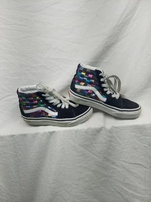 Vans Iridescent Checkerboard U S Kids 12 High Top Zapato de Monopatín Fuera de la Pared Foto 1 de 4