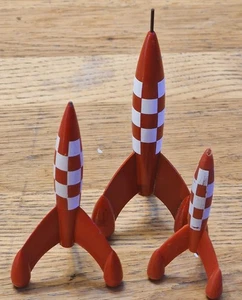 Pixi Statuette 5600 Mondrakete 10cm selten Metall Modell 1993 L'Objet My the Tim und Struppi - Bild 1 von 8