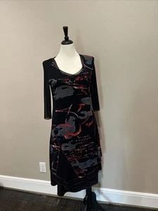 NWT Dzhavael Couture Black Gray Dress Sz XL - Picture 1 of 8