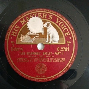 HMV 78 RPM Les Sylphides Ballet London Philharmonic Orchestra Vintage Record - Picture 1 of 4