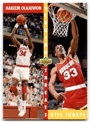 1992-93 Upper Deck Hakeem Olajuwon/Otis Thorpe Houston Rockets #501 - Image 1 of 2
