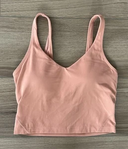 Lululemon Women Align Tank Top Sports Bra Size 4 Salmon Pink - Picture 1 of 2
