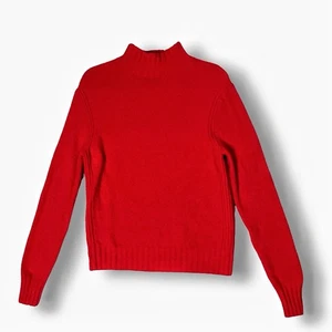J Crew Womens Mockneck Sweater Supersoft Yarn Sz L Harvest Red Holiday - Picture 1 of 12