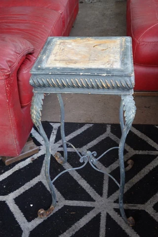 ANTIQUE, Charming Little Antique wrought iron side table Great Legs Cover