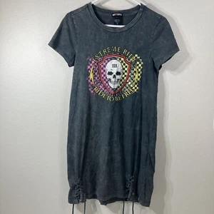'Hot Topic' Gray Acid Wash Graphic T-shirt Dress Size Small - Picture 1 of 5