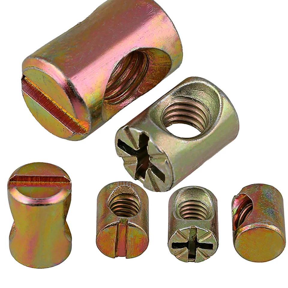 Quermutter M6 M8 Quermutterbolzen verzinkt Zylinder Mittelgewinde für Bett Möbel - Bild 1 von 4