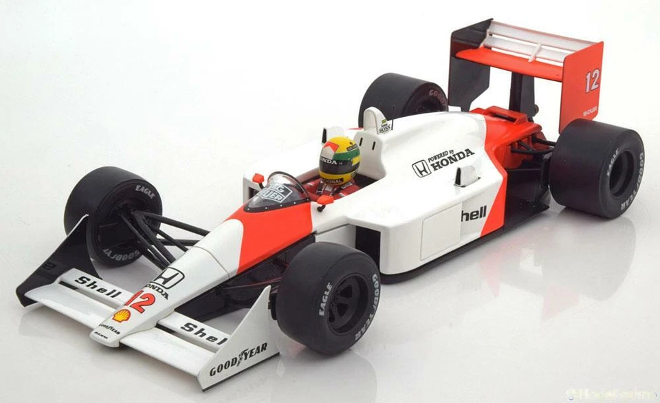 Premium x McLaren Honda Mp4/4 Ayrton Senna World Champion 1988 Full Livery 1/18