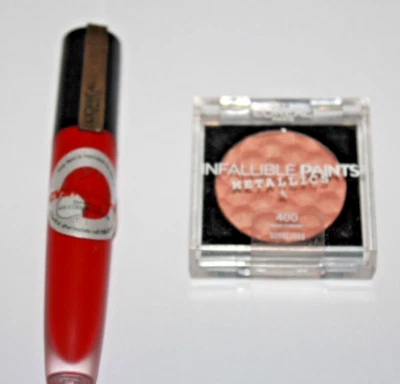 L'Oreal Infallible Paints Metallics Eyeshadow #400 + Lip Color #424 Sealed - Image 1 of 2