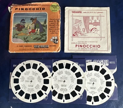 ViewMaster PINOCCHIO Carlo Collodl  3 Reel set B311 Belgium  1959 vintage - Image 1 of 4