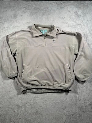 Big Dog Fleece Sweater Mens XL Green 1/4 Sip Pullover High Collar READ - Image 1 of 4