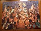 1930's Jigsaw Puzzle 75 piece "Danse De Guerre Des Sauvages" INDIAN WAR DANCE