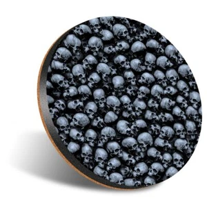1 x Round 12cm Coaster - Human Skulls Goth Emo Death #45373 - Picture 1 of 1