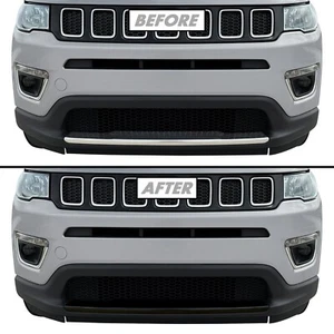 Vinilo apagón eliminación de cromo para Jeep Compass 2017-21 parachoques delantero borde de labios - Imagen 1 de 5