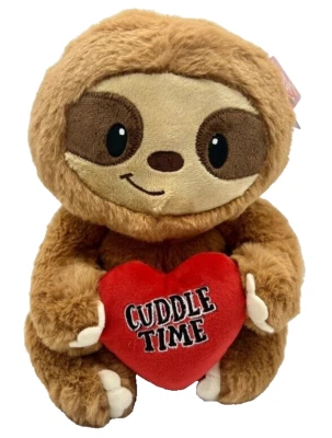 Fiesta: Valentines Day Sloth Holding Heart 'Cuddle Time' Plush Toy Animal - NWT - Image 1 of 4
