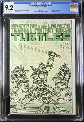 Teenage Mutant Ninja Turtles #4 CGC 9.2 (1985) Wraparound Cover Mirage Studios - Image 1 of 2