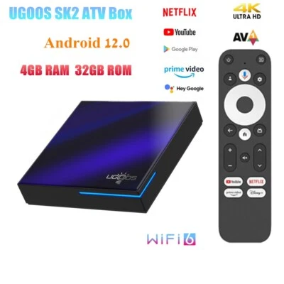 UGOOS SK2 ATV Box Android 12 4GB 32GB WiFi6 100M BT5.2 AV1 VP9 H.265 4K UHD Box - Immagine 1 di 4