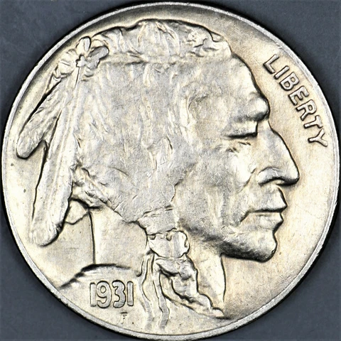 1931 s Buffalo Head Nickel, beautiful high grade unc. original Nickel Cover