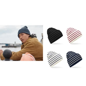 Beechfield Original Deep-cuffed Striped Beanie B39R - Double-layer Knit - Bild 1 von 11