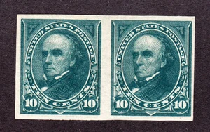 US 258P5 10c Webster Proof Pair on Stamp Paper XF OG H SCV $500 - Picture 1 of 2