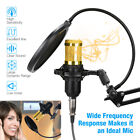 USB Condenser Microphone Live Streaming Studio Recording Gaming Kit W/ Mic Mount