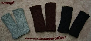 Handstulpen Wolle Pulswärmer Strick Zopfmuster Dekorative Armstulpen Wollstulpen - Bild 1 von 26