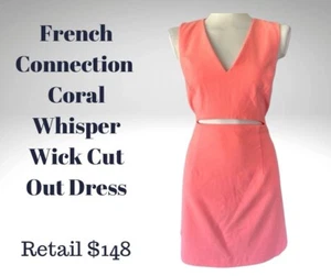 NWT French Connection Coral Cut Out Mini dress Size 0 Retail $148! - Picture 1 of 2