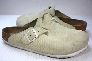Zuecos sin cordones Birkenstock x Stussy Boston de pana de hueso para hombre 9 A1625 - Imagen 1 de 9
