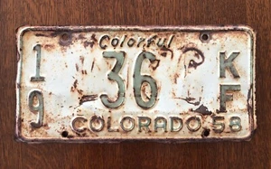 Oldtimer 1958 buntes Colorado Nummernschild - Bild 1 von 1
