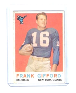 1959 Topps FRANK GIFFORD #20 NY GIANTS *HOF Player and Broadcaster! Light stains - Picture 1 of 2