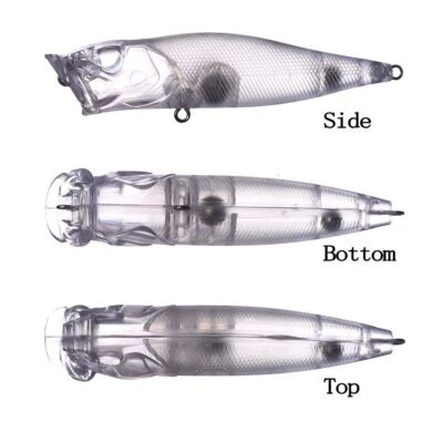 20PCS 9CM 11G Topwater Rattle Popper Hecho a mano Cebo sin pintar Señuelo de pesca en blanco Foto 1 de 4