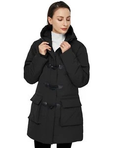 WenVen Women's Winter Long Coat Hooded Waterproof Warm Thick Puffer Jacket Coat - Picture 1 of 48