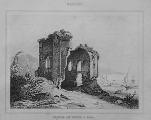 1834.Druck/Stahl=Tempel der Venus-BAYA(Bacoli)=Pittoresque Phlegräische Felder.ETNA - Bild 1 von 1