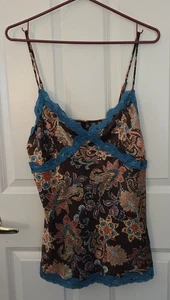 MixIt Vintage Y2K Lace Trim Paisley Camisole Womens Size XL Fairy Boho New w tag - Picture 1 of 6