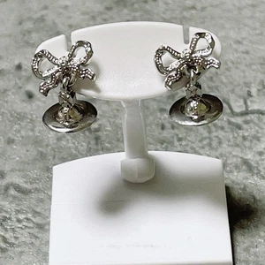 Vivienne Westwood earrings both ears orb ribbon Discontinued and extremely rare - Picture 1 of 12