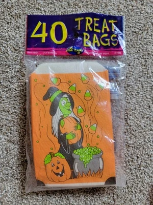 Bolsas de papel de Halloween de colección 40 truco o trato caramelo bruja calabaza años 90 mundo divertido Nuevo de Lote Antiguo Foto 1 de 2