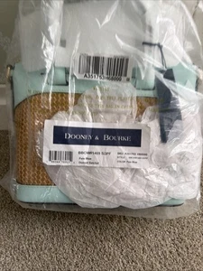 Cartera Dooney Bourke Beacon Azul Pálido Cuero Vachetta Tejido Repujado Cúpula* - Imagen 1 de 9