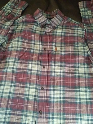 CHAPS Performance Flannel Shirt Mens LT Large Tall Plaid Button Up Long Sleeve  - Image 1 of 4
