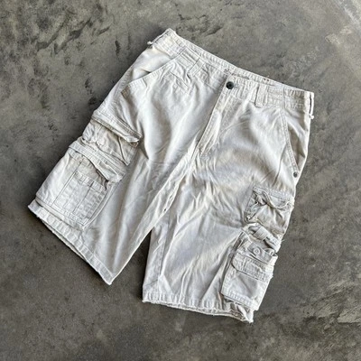 Shorts skatista Plugg Cream Baggy Cargo anos 2000 tamanho 31 - Imagem 1 de 4