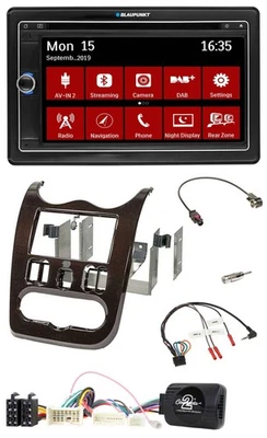Blaupunkt 2DIN USB DAB Lenkrad Bluetooth TMC Navigation für Dacia ab 12 dunkelbr - Bild 1 von 4