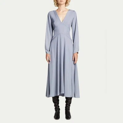 VINCE paneled V neck midi dress / size 6 - image 1 of 4